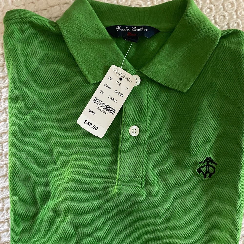 New! Brooks brothers green polo